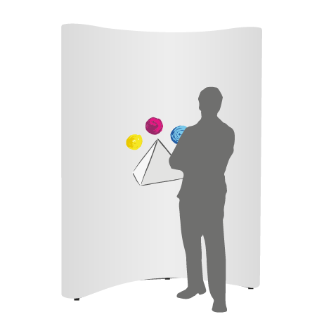 Pop-Up Faltwand | 2 x 3 Felder gebogen | einseitig bedruckt