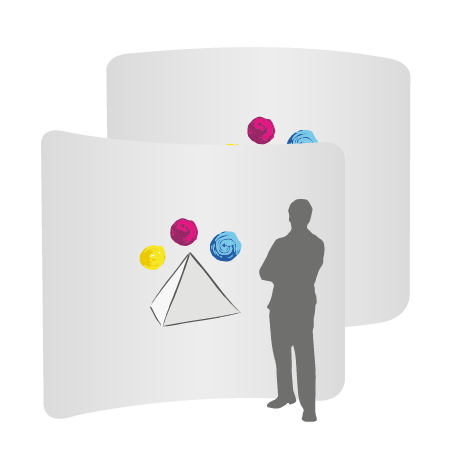 Textilwand ALU | 300er gebogen | beidseitig bedruckt