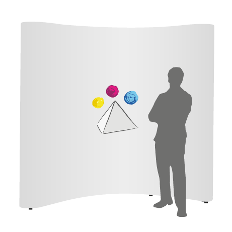 Pop-Up Faltwand | 3 x 3 Felder gebogen | einseitig bedruckt